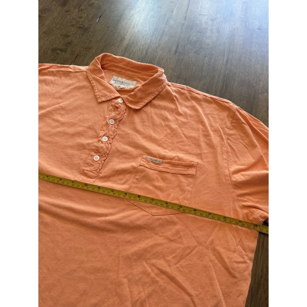 Denim & Supply Ralph Lauren Mens Polo Shirt Size XXL 2XL Orange Cotton Pocket